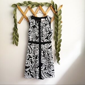 Tabitha Black and White Eyelet Lace Sheath Dress